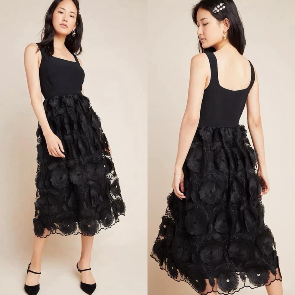 by Anthropologie Floriana Lace Midi Dress Sz 6